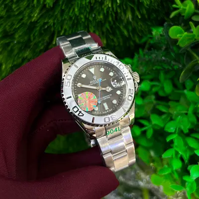 Rolex Yacht-Master Style Stainless Steel Watch