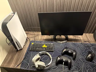 PlayStation 5 Console with Controllers, Headset and Monitor - Good Condition