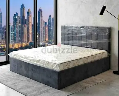 Brend New fabric wooden King size 180x200 Bed with Madical Matress Available