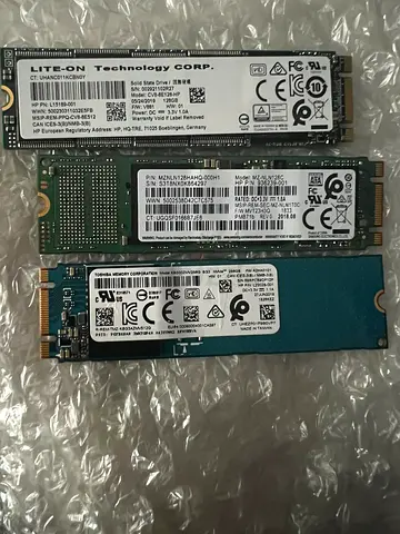 Set of 3 M.2 NVMe / SATA SSDs - Various sizes(used)