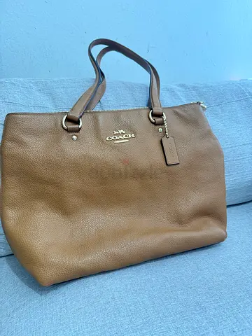Coach Brown Pebbled Leather Tote Bag - Good Condition
