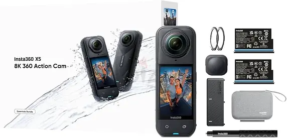 Insta360 X5 8K 360 Action Camera - Complete Essentials Bundle (Like New)