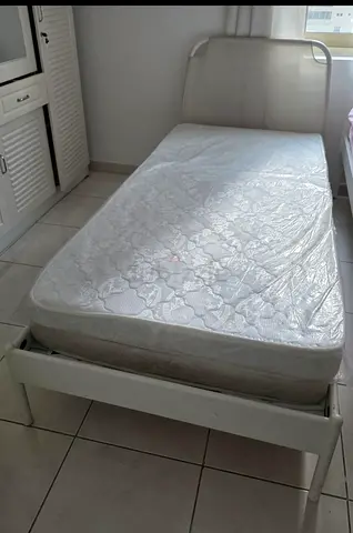 Single Metal Bed Frame with Mattress