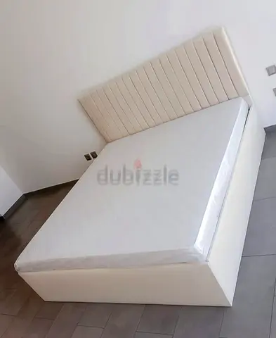 Brend New fabric wooden king size 180x200 Bed with Madical Matress Available