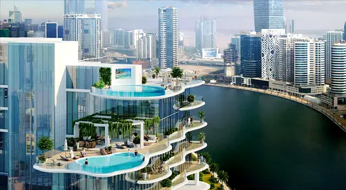 Waterfront 1BR Apartment | Chic Tower | Canal & Skyline Views