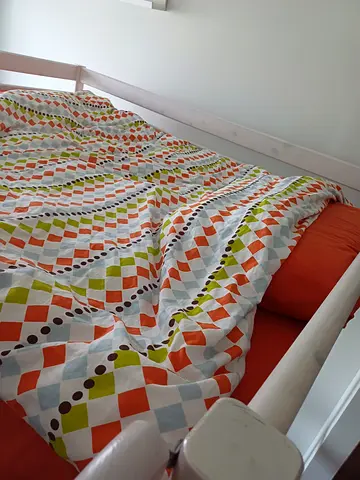 Matching children room with adjustable bunk bed, mattress, adjustable desk, sturdy solid wood