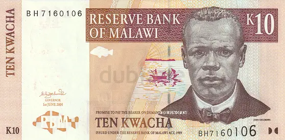MALAWI 10 KWACHA BANKNOTE 2004