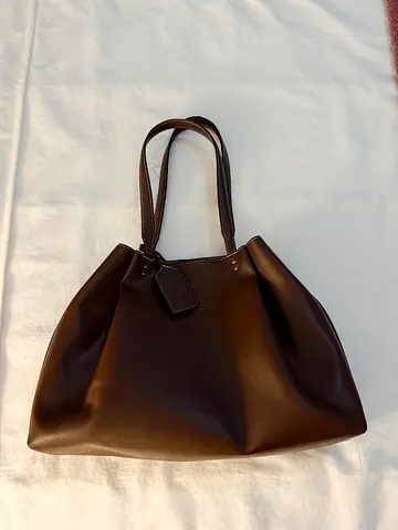Zara large capacity tote brown bag