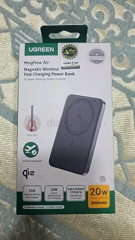 Ugreen Qi2 Magflow 20w Air magnetic power bank with built in Cable 5000 mah black for sale