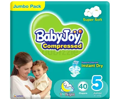 BabyJoy Compressed Diapers Size 5 Junior 40 Count