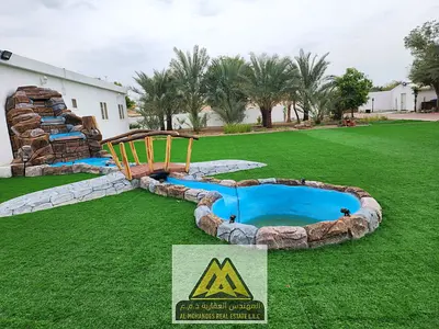 6 bedrooms with luxurious finishes Maid's room 2 private gardens Private swimming pool Waterfall Elegant design and spacious areas