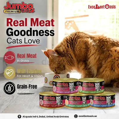 Jumbo Premium Catz Wet Cat Food - Real Meat, Grain-Free (Assorted Cans)
