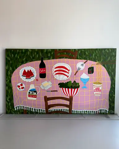 Favorite Things, acrylic on canvas, 150 × 90 cm