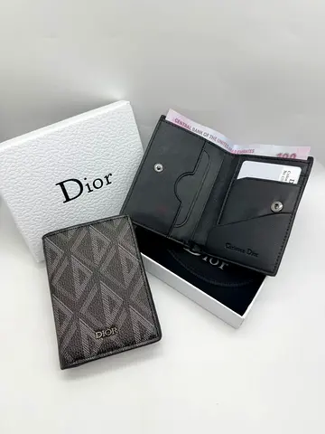 MasterCopy | Dior Grey Oblique Galaxy Leather Bifold Card Holder