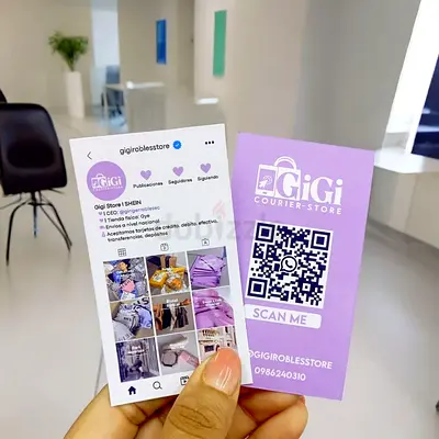 Set of Printed Business Cards / QR Promo Cards for Courier Store