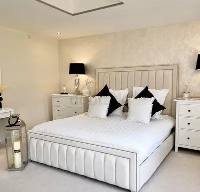 Queen Size Brand New Custom Upholstered Bedframe with Excellent Headboard
