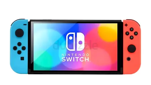 Nintendo Switch Console with Neon Blue and Red Joy-Con - Good Condition
