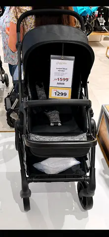 Black compact pram stroller - good condition