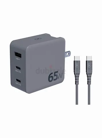 Force Power 65W Power Delivery GaN International Travel Adapter Grey