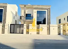 Luxury villa, first occupancy, for annual rent in Ajman - Al Amrah - two floors and a roof, 6 rooms,