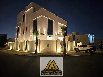 Brand New Luxury 7BR Master Independent Villa For Sale In Al Zahiya Ajman G+2 Layout Custom Built Corner Lot With Fuji Lift & O General Central AC In