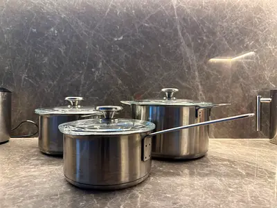 3x Stainless Steel Chef’s Pots Pan