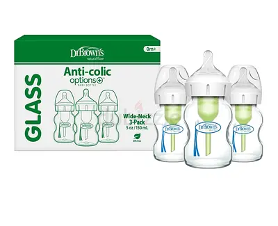 Dr Brown’s Wide Neck Glass Baby Bottle (6 pcs)