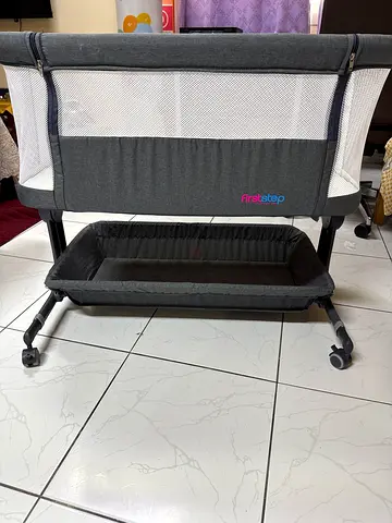 First Step Baby Crib, Dark Grey,