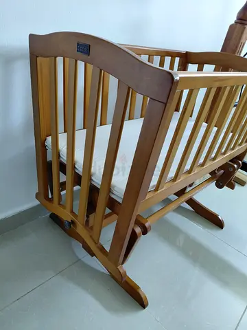 Solid Wood Baby Cradle / Rocking Bassinet - Good Condition