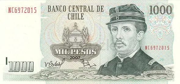 CHILE 1000 PESOS BANKNOTE 2006