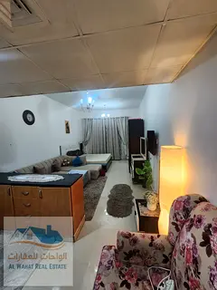 Studio apartment for monthly rent next to Al-Hikma School, including bills and free maintenance.