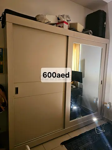 IKEA PAX white sliding door wardrobe with mirror - good condition