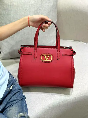 Master copy of Red Valentino V-logo Leather Top-handle Bag - Excellent Condition