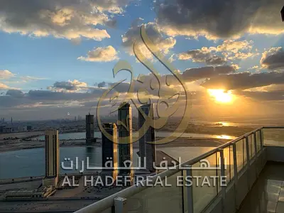 بنتهاوس للبيع أو للإيجار في الممزر – الشارقة | إطلالة بانورامية على بحيرة الخان والممزر | 3 غرف | 2,200 قدم²