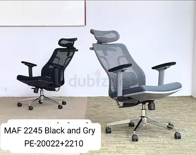 Ergonomic Mesh Office Chair with Headrest (Black  Grey)