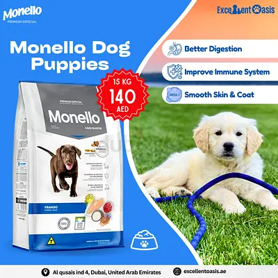 Monello Puppy Dry Food 15kg - Sealed Bag, Great for Puppies