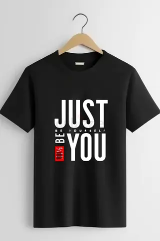 Black T-shirt with Just Be You print - Size M (like new)