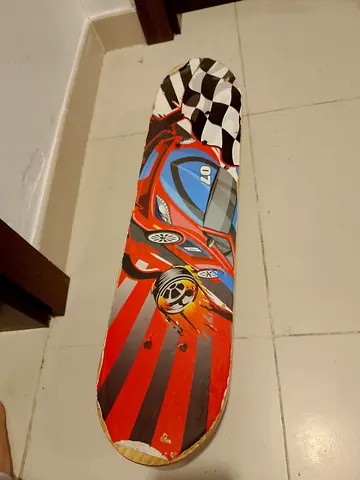 Used Skateboard Deck with Car Graphic - Single Board