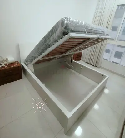 IKEA  ottoman queen size 160×200cm hydraulic bed frame with storage inside full bed with mattress