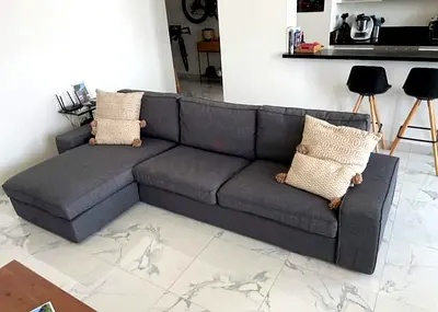 Like new Condition IEKA KIVIK L Shape Sofa dark gray