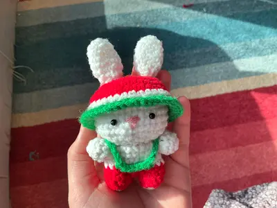 Handmade crocheted bunny plush - small amigurumi toy