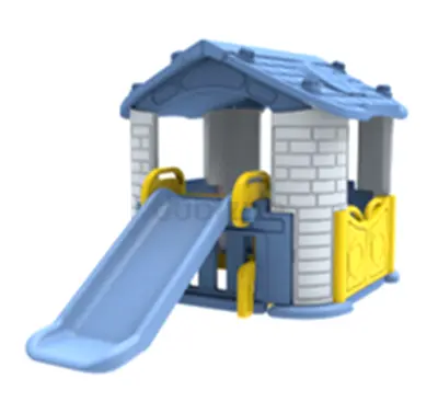 Kids Playhouse with Slide - Plastic Outdoor Indoor Play Cottage