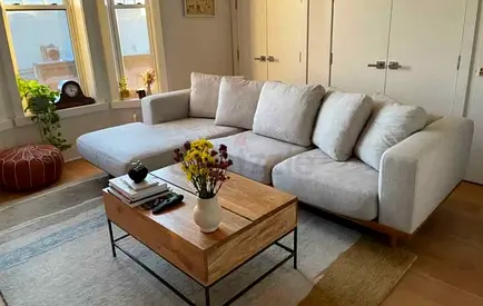 West Elm L Shape Sofa Beige Excellent condition
