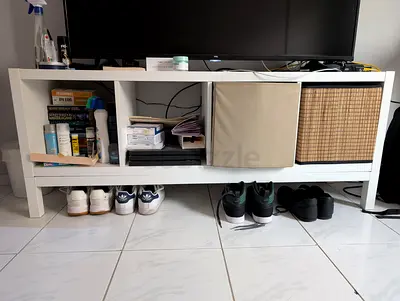 IKEA White TV Stand / Low Entertainment Unit with Storage