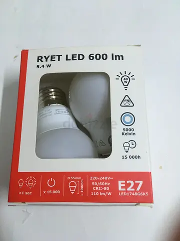 RYET LED 600 lm E27 bulb - 5.4W (pack of 2) - 5000K