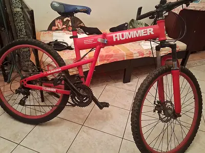 Hummer red folding bike - used