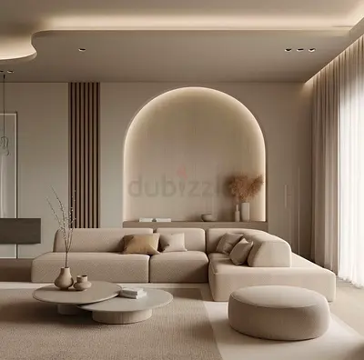 New Customise Beige Modular Corner Sofa with Ottoman - Modern Minimalist - Premium Quality