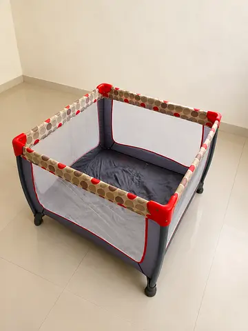 Juniors 2-in-1 Baby Playpen Travel Cot | Includes Mattress, Carry Bag Coat Rack | Excellent Cond
