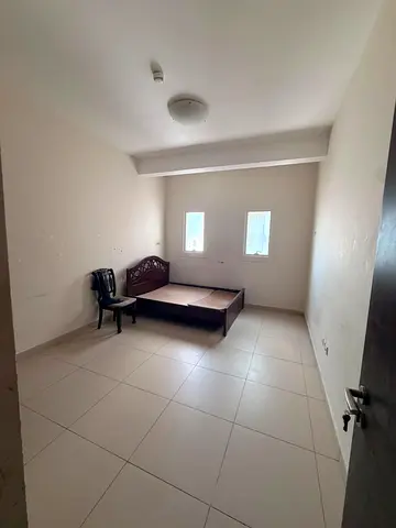 For annual rent in Sharjah, Al Qulayaa Two bedrooms and a living room 2 bathrooms + 2 balconies + built-in wall cabinets Excellent spaces Cent
