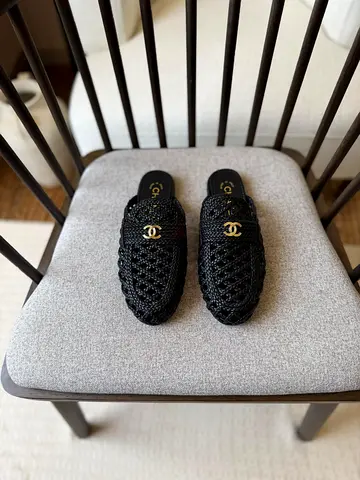 Chanel Woven mule loafers